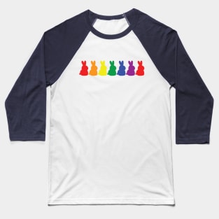 Colorful Bunnies Pride Rainbow Baseball T-Shirt